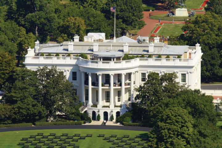 La Maison-Blanche (facade Sud), résidence officielle et lieu de travail du président des États-Unis, Washington D.C.
